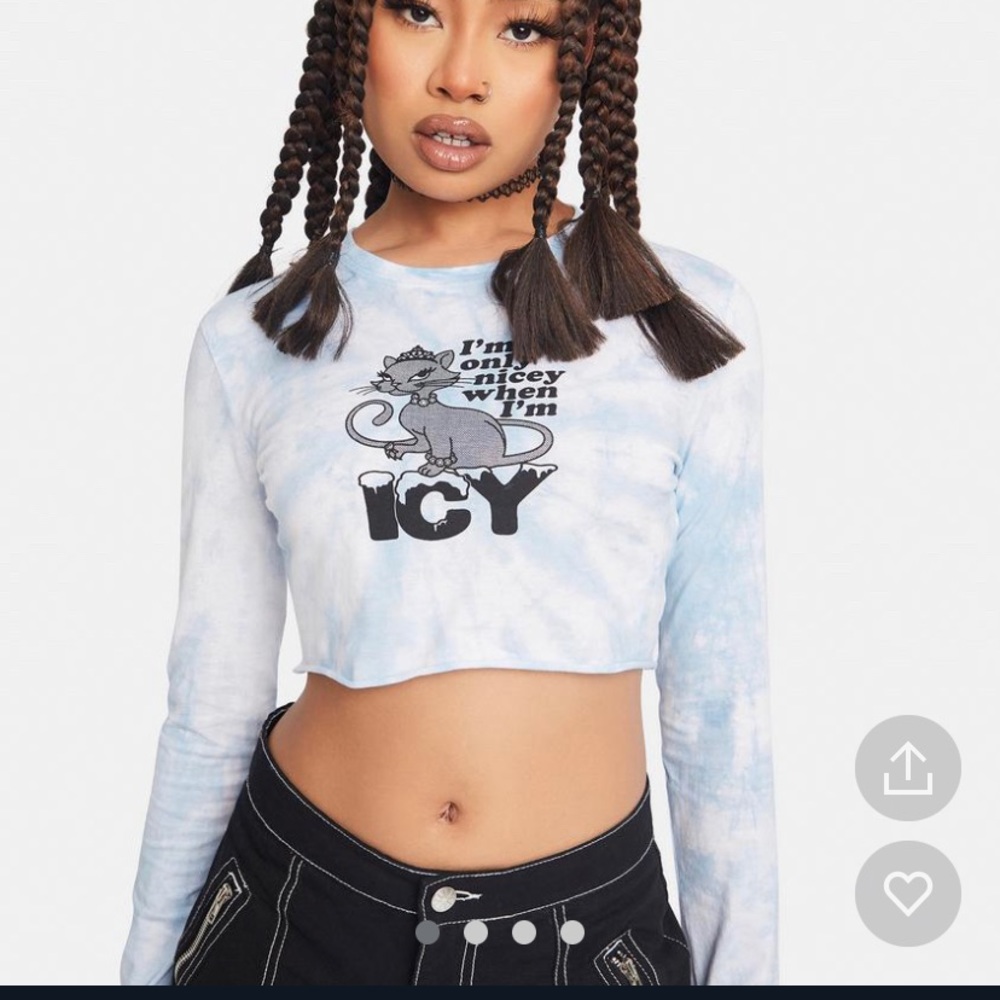 Nasty Gal, large, long sleeve crop top